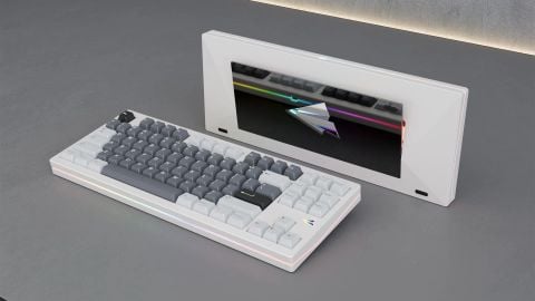Paper80 Keyboard - E-White Case & PVD Mirror Gunmetal Grey SS Weight