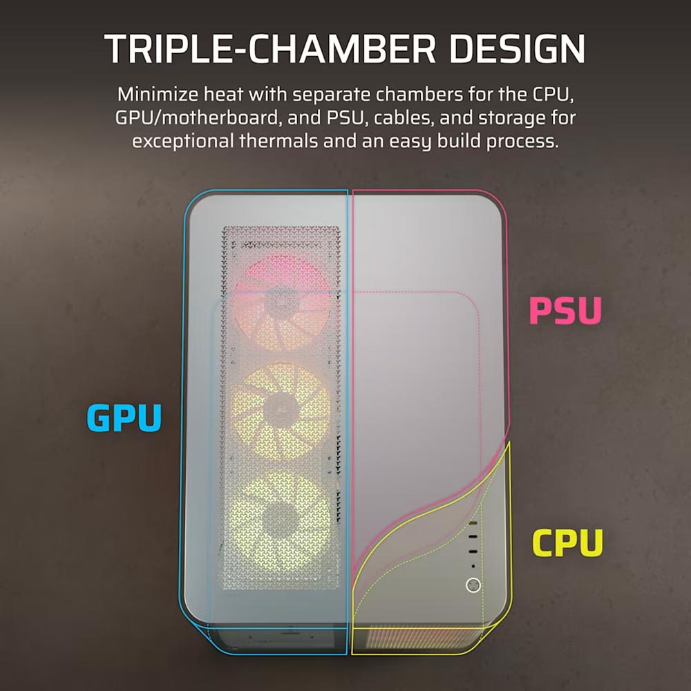 Ảnh minh họa Vỏ máy tính Corsair AIR 5400 LX-R RGB iCUE LINK Tempered Glass Mid-Tower, White CC-9011321-WW 1