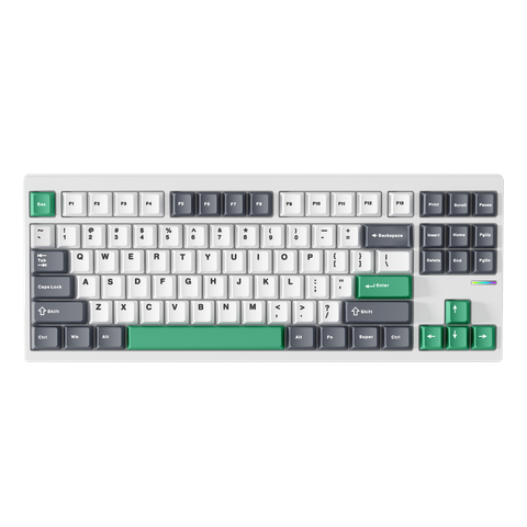Bàn phím cơ MCHOSE GX87 Lite White Nano Spraying Matcha Latte Switch