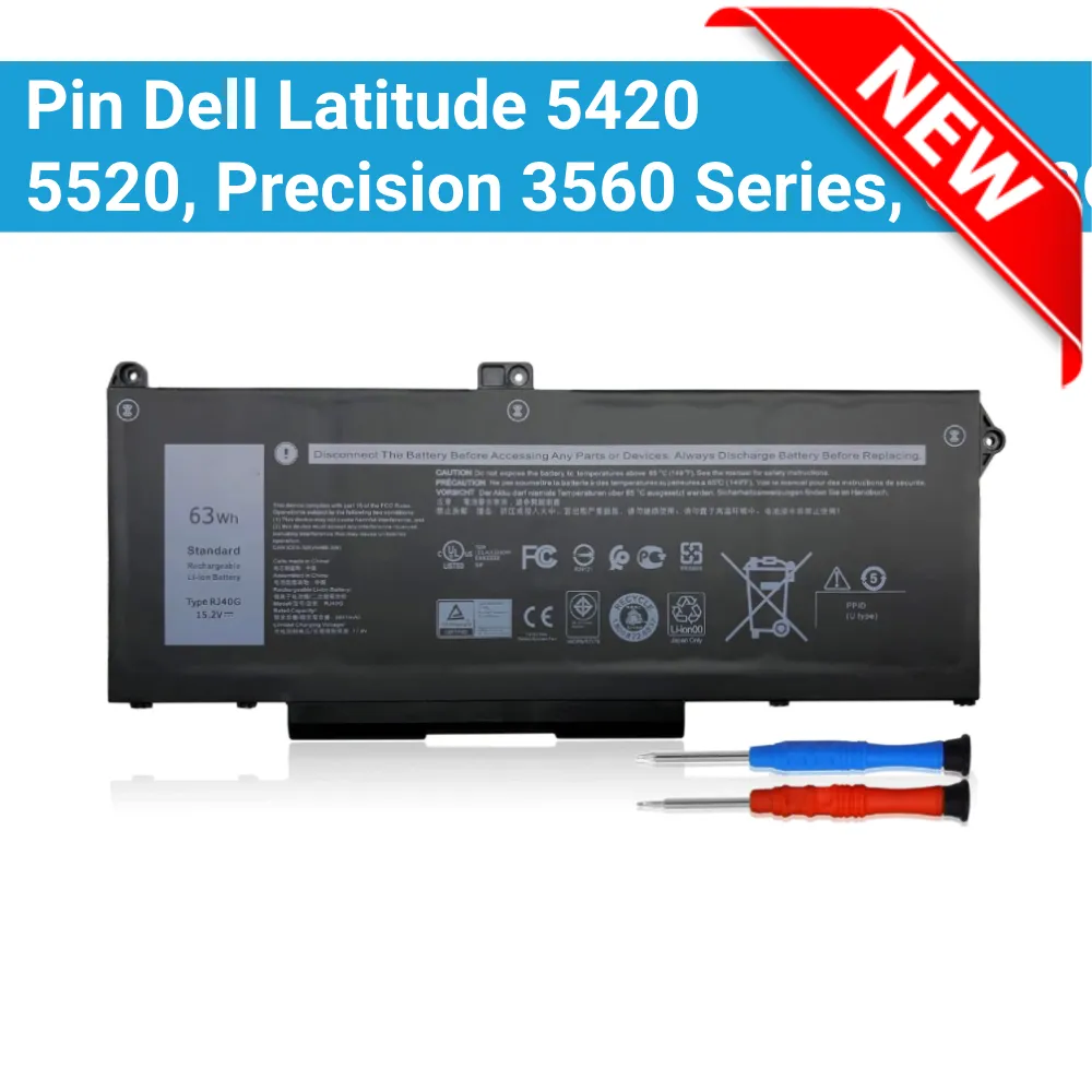 Thay Pin Dell Latitude 5420 5520, Precision 3560 Series, 01K2CF 075X16 WY9DX 0WK3F1 0M3KCN, RJ40G Zin