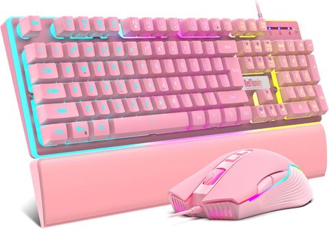 Bộ Bàn Phím Chuột Gaming RedThunder K10 Pink RGB 7200 DPI