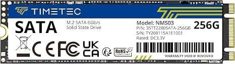 SSD Timetec 256GB M.2 2280 SATA III – 550MB/s