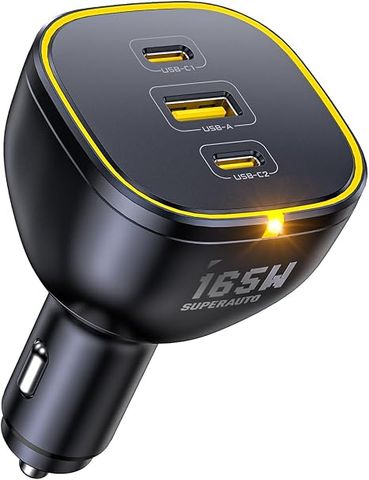 Sạc Ô Tô AOHI 165W 3 Cổng PD 3.1 Màu Đen
