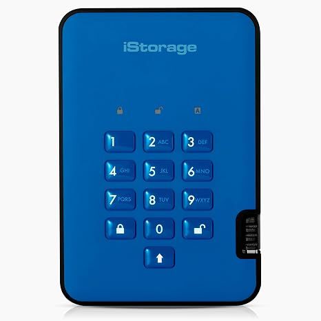 HDD iStorage diskAshur2 1TB Xanh Dương Bảo Mật