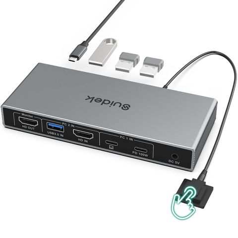 Bộ Chuyển Mạch KVM SUIDEK USB-C HDMI 2 Máy Tính 1 Màn Hình