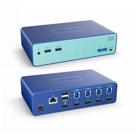Bộ Chuyển Mạch KVM HDMI 4K@60Hz 4 Cổng USB 3.0 & RJ45