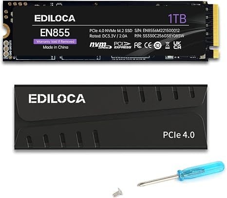 SSD Ediloca EN855 1TB PCIe 4.0 Kèm Tản Nhiệt