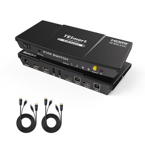 KVM Switch TESmart 2 Port – 4K@60Hz, 1 Màn 2 Máy