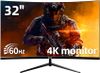 ZZA 32 Inch Curved Monitor 4K, 60HZ UHD (3840 * 2160P)
