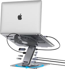  Giá Đỡ Laptop Kiêm Hub USB-C 9 Trong 1 Có Quạt Tản Nhiệt, Xoay 360 Độ 