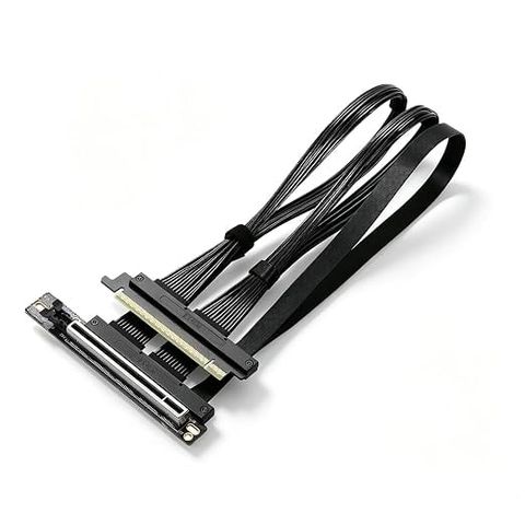 Cáp Riser GIGA-MEGA PCIe 5.0 x16 AI Server 60cm Left Angle Black