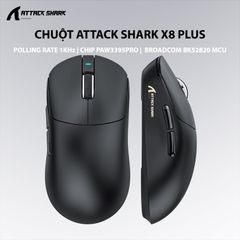  Chuột Attack Shark X8 Plus Multi Modes Đen 