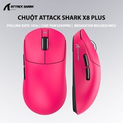  Chuột Attack Shark X8 Plus Multi Modes Berry Red 