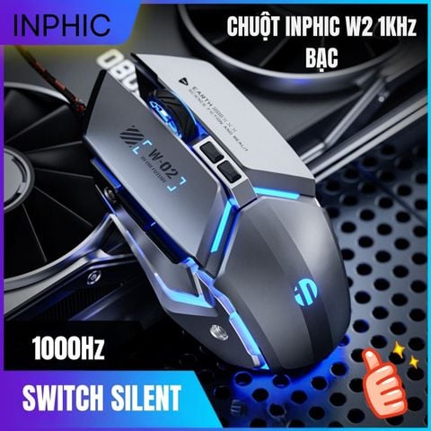 Chuột Inphic W2 1KHz Silent Switch Bạc
