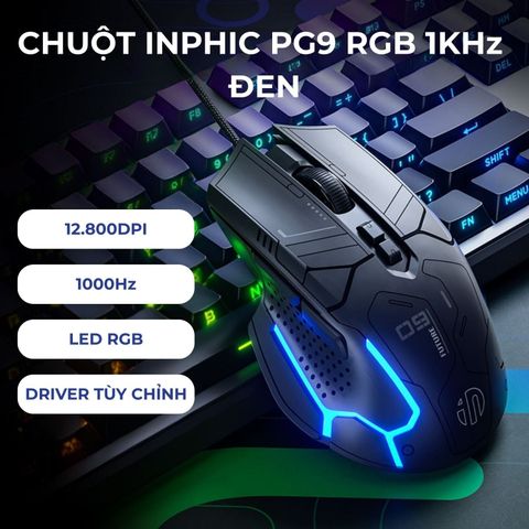 Chuột Inphic PG9 RGB 1KHz Đen