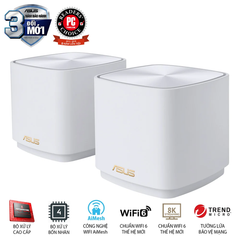  Bộ định tuyến MESH Asus ZenWiFi AX Mini XD4 (W-2-PK) chuẩn AX1800 ( 1 bộ = 2 chiếc ) 