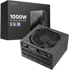  Vetroo 1000W Black Power Supply ATX 3.1 Ready Dual PCIe 5.1, 80 Plus Gold Full Modular 