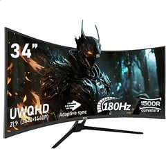  ZZA UltraWide 34 inch Curved Monitor 1500R PC Screen 180HZ/165hz 