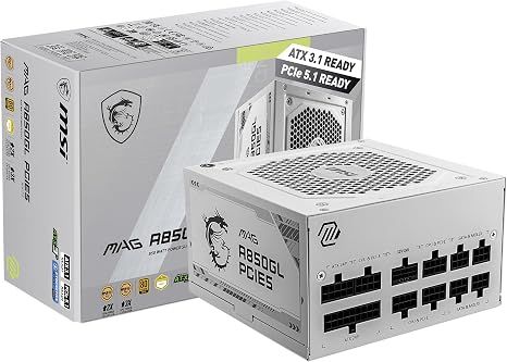Nguồn MSI MAG A850GL PCIE5 White 850W Gold