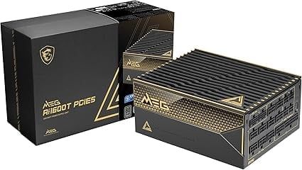 MSI MEG Ai1600T PCIE5, Fully Modular Gaming 1600W Power Supply, 80+ Titanium