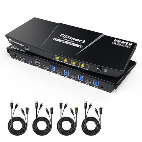 Bộ Chuyển Mạch KVM TESmart HDMI 1 Màn Hình 4 Máy