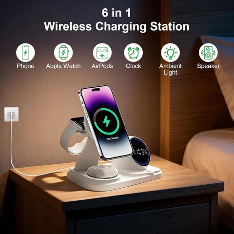 Đế sạc không dây Karidi 6-in-1 – Sạc iPhone, AirPods