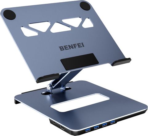 Giá Đỡ Laptop BENFEI Tích Hợp Hub USB-C 6 Trong 1, Sạc PD 100W