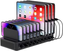  Dock sạc đa thiết bị 60W – 10 cổng USB, vách ngăn điều chỉnh 