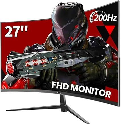 ZZA 27 Inch Curved Gaming Monitor 200Hz