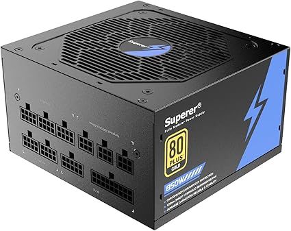 Superer 850W Fully Modular Power Supply, 80+ Gold Certified PSU