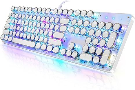 Bàn phím cơ chơi game kiểu máy đánh chữ YSCP có đèn nền RGB