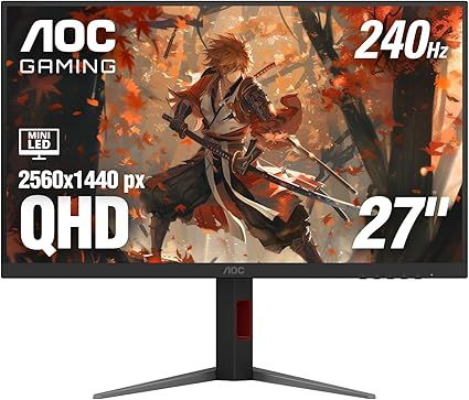 AOC 27 inch Mini-LED Gaming Monitor, QHD Ultra Wide 1440p, 240Hz