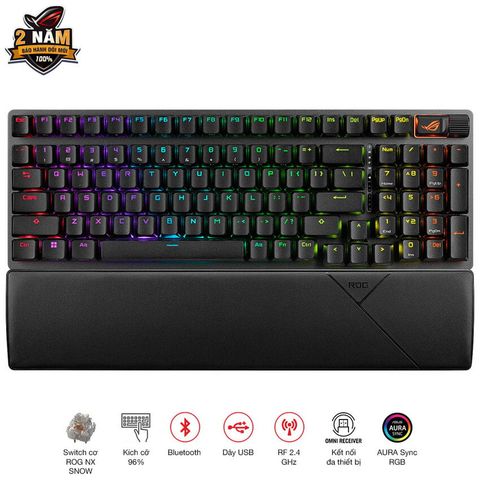 Bàn Phím Cơ Gaming không dây Asus ROG Strix Scope II 96 Wireless