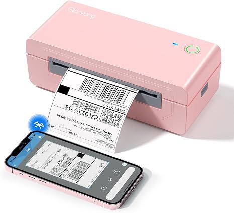 Máy in nhãn nhiệt Gloryang Bluetooth 4x6 inch – Màu hồng