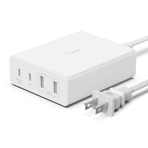 Sạc Belkin Pro 108W GaN | 4 Cổng (2 USB-C, 2 USB-A) Chính Hãng