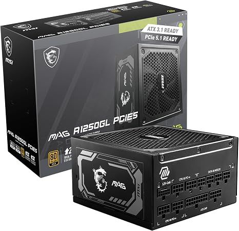 Nguồn MSI MAG A1250GL PCIE5 1250W Gold ATX 3.1