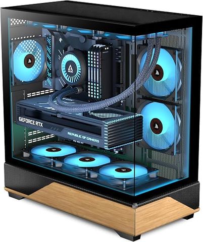 Vỏ Case KEDIERS ATX Mid-Tower Gỗ Óc Chó Đen