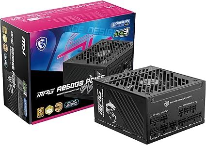MSI MPG A850GS PCIE5, Fully Modular Gaming 850W Power Supply, 80+ Gold
