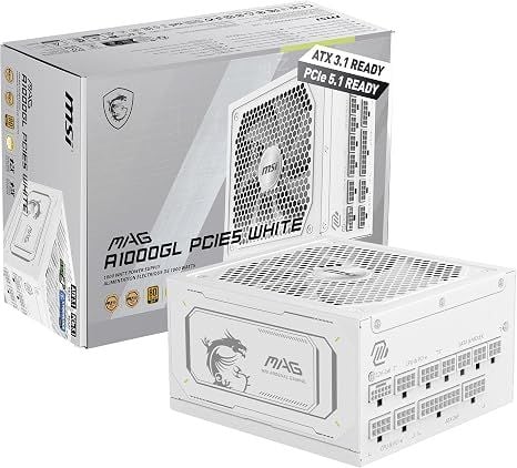 Nguồn MSI MAG A1000GL PCIE5 White 1000W Gold