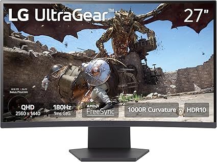 LG 27GS60QC-B Ultragear 27-inch Curved Gaming Monitor QHD (2560x1440) 180Hz