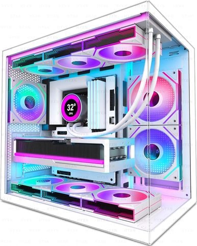 Case gaming HYXN H3 ATX kèm 6 quạt vô cực ARGB
