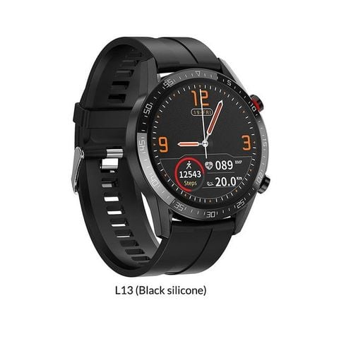 Microwear L13 Smartwatch ECG Black Silicone Strap | Gọi BT, IP68, Dây Silicone Đen