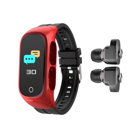 NJYUAN N8 TWS Smart Bracelet Red – Vòng Tay Tai Nghe 2in1