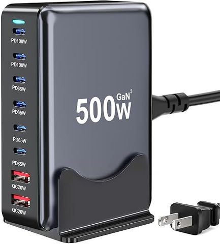 Trạm Sạc USB-C 500W GaN III Đa Cổng PD 100W