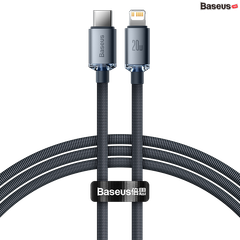  Cáp sạc nhanh Baseus Crystal Shine USB/Type-C to Lightning - Đen 