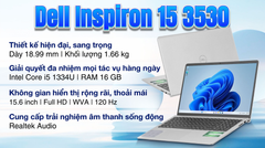  Laptop Dell Inspiron 15 3530 - N5I5530W1 (i5 1334U, 16GB, 512GB, Full HD 120Hz, OfficeH24+365, Win11) 