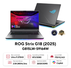  LAPTOP ASUS ROG STRIX G18 G815LW-S9164W Ultra 9 275HX | RTX 5080 16GB | 32GB RAM | 1TB SSD | 18' 2.5K 240Hz | Win 11 