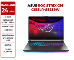  LAPTOP ASUS ROG STRIX G16 G615LR-S5289W Ultra 7 255HX | RTX 5070 Ti 12GB | 16GB RAM | 1TB SSD | 16' 2.5K IPS 240Hz | Win 11 