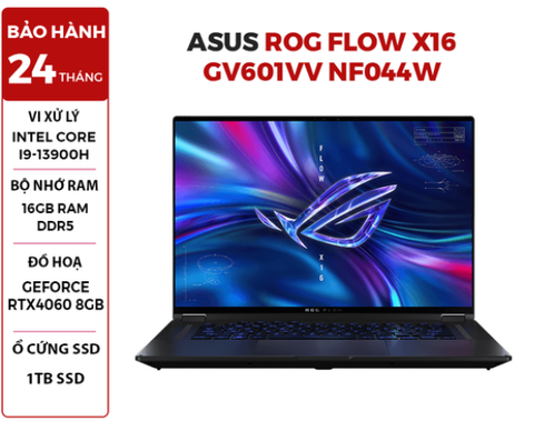 LAPTOP ASUS ROG FLOW X16 GV601VV NF044W CORE i9-13900H | RTX4060 8GB |16GB RAM | 1TB SSD | 16
