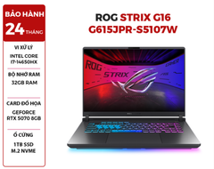  LAPTOP GAMING ASUS ROG STRIX G16 G615JPR-S5107W CORE i7-14650HX | RTX 5070 8GB | 32GB RAM | 1TB SSD | 16' WQXGA 240Hz 100% DCI-P3 | Win 11 